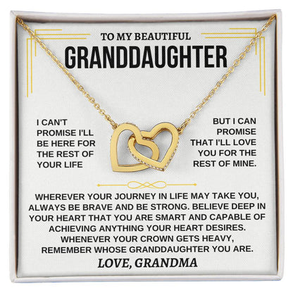 To My Granddaughter - Interlocking Hearts Necklace - Gift From Grandma - Personalize Memories