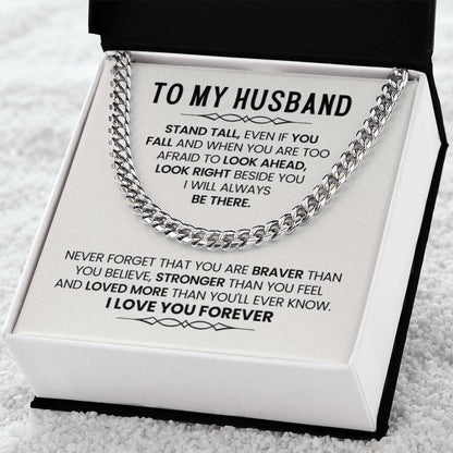 Cuban Link Chain for Husband from Wife – Anniversary, Birthday & Valentine’s Day Gift - Personalize Memories