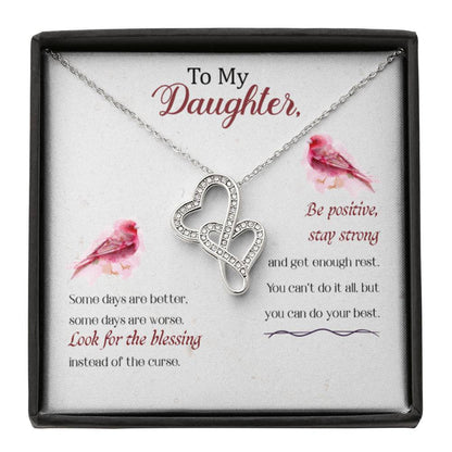 To My Daughter Necklace - Unique Daughter Gift for Christmas & Special Days - Heart-to-heart Necklace - Personalize Memories