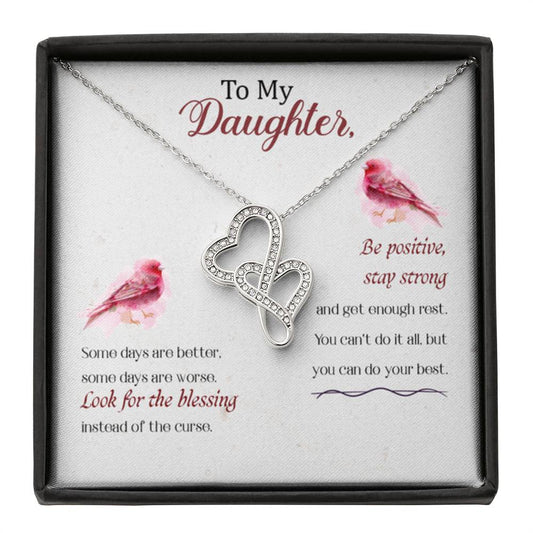 To My Daughter Necklace - Unique Daughter Gift for Christmas & Special Days - Heart-to-heart Necklace - Personalize Memories