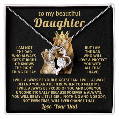 To My Daughter Necklace - Heartfelt Christmas Surprise from Daddy - Forever Love Necklace - Personalize Memories