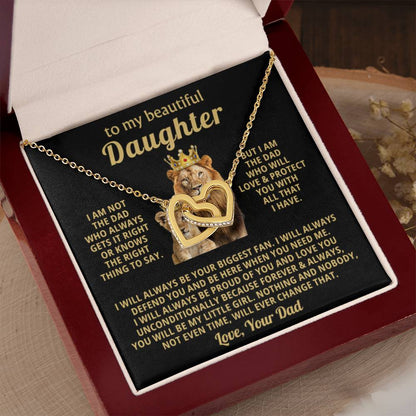 To My Daughter Necklace - I will always be your biggest fan - Gift for Daughter from Dad - Interlocking Hearts Necklace - Personalize Memories