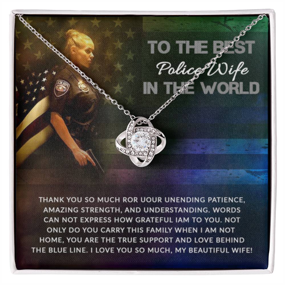 To The Best Police Wife Gift from Husband - Love Knot Necklace Regular price - Personalize Memories
