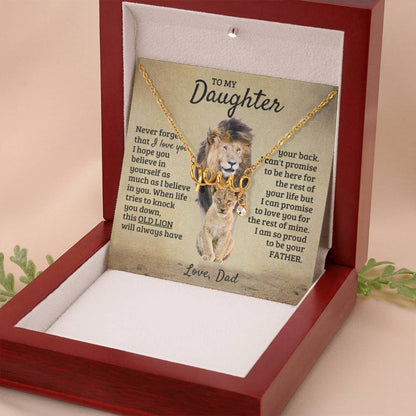 To My Daughter Necklace - Sentimental Birthday Gift from Dad, Meaningful Jewelry for Milestones & Holidays - Scripted Love Necklace - Personalize Memories