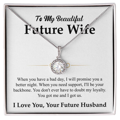 To My Beautiful Future Wife Gift from Husband - Eternal Hope Necklace - Personalize Memories