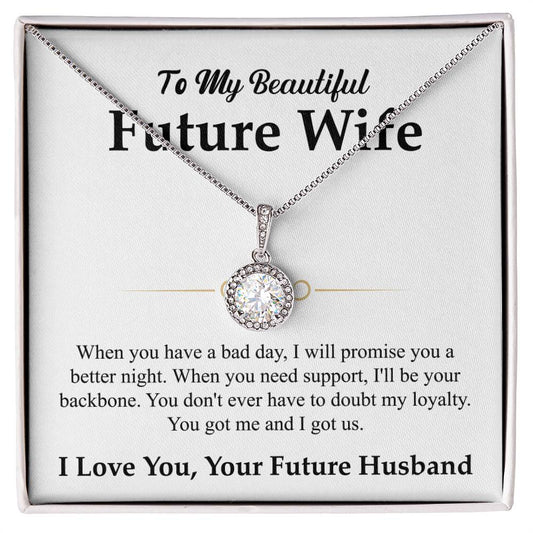 To My Beautiful Future Wife Gift from Husband - Eternal Hope Necklace - Personalize Memories