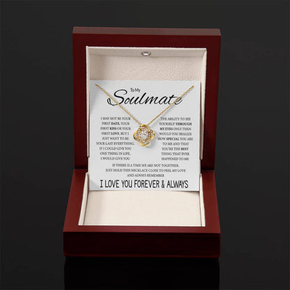 To My Soulmate Necklace - Romantic Gift for Valentine’s Day & Relationship Milestones - Love Knot Necklace - Personalize Memories