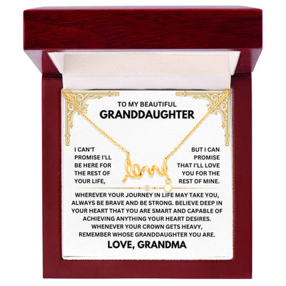 To My Granddaughter Necklace – Grandma Gift for Granddaughter Christmas Graduation – Scripted Love Necklace - Personalize Memories