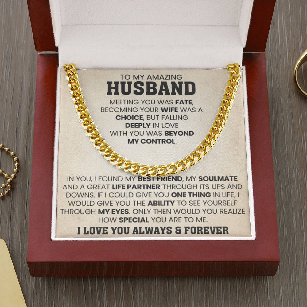 Gift for Husband from Wife - You're so special for me - Cuban Link Chain - Personalize Memories