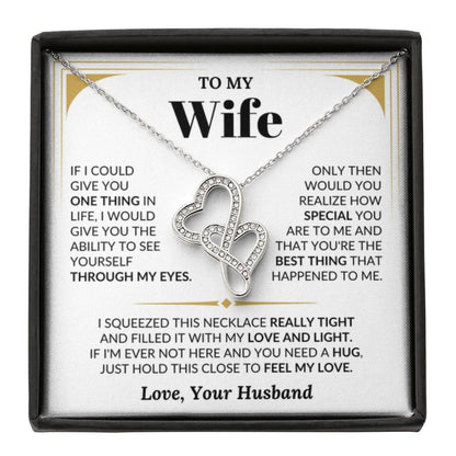To My Wife Necklace - Anniversary Gift for Her - Birthday Christmas Gifts for Wife - Gifts for Soulmate - Gifts for Her - Heart-to-heart Pendant Necklace - Personalize Memories