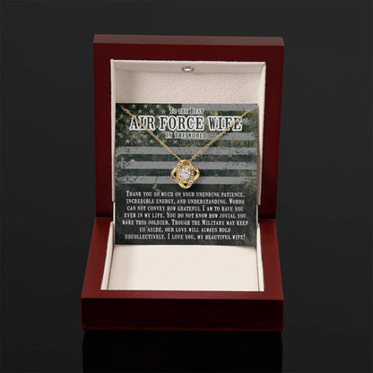 To The Best Air Force Wife In The World - Heartfelt Jewelry from Husband - Love Knot Necklace - Personalize Memories