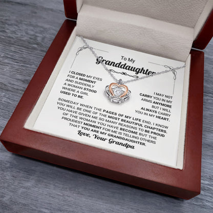 To My Granddaughter Necklace – Bestseller Granddaughter Gift: Birthday Graduation – Crown Pendant Necklace - Personalize Memories
