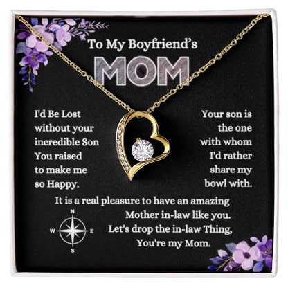 To My Boyfriend's Mom - I'd Be Lost Without Your Incredible Son - Forever Love Necklace - Sentimental Gift for MIL - Personalize Memories