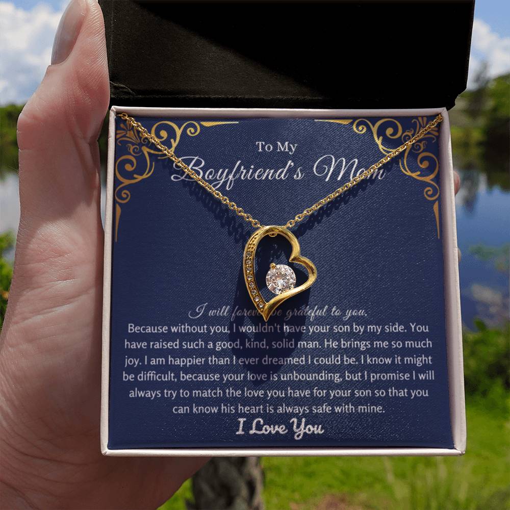 To My Boyfriend's Mom - I will forever be grateful to you - Forever Love Necklace - Unique Bf Mom Present - Personalize Memories