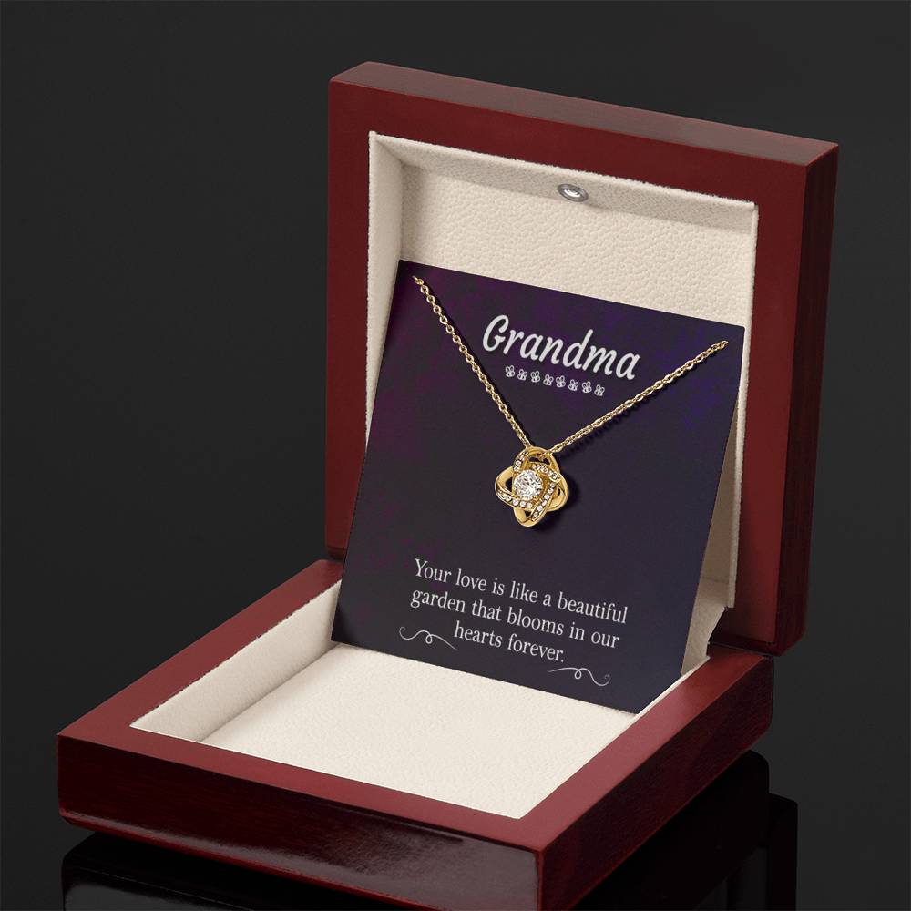 Present for Grandma - Grandma - Love Knot Necklace - Personalize Memories