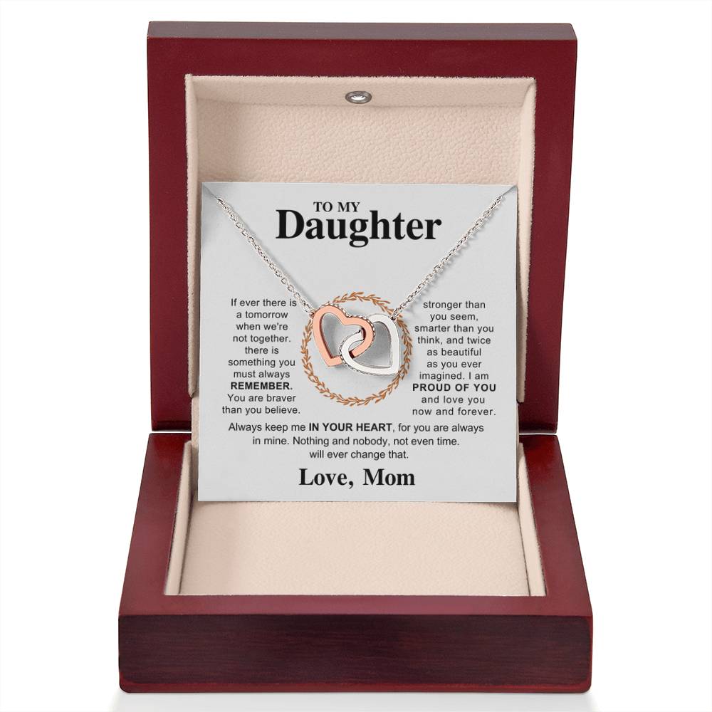 To My Daughter Necklace – Gift for Daughter from Mom – Interlocking Hearts Necklace - Personalize Memories