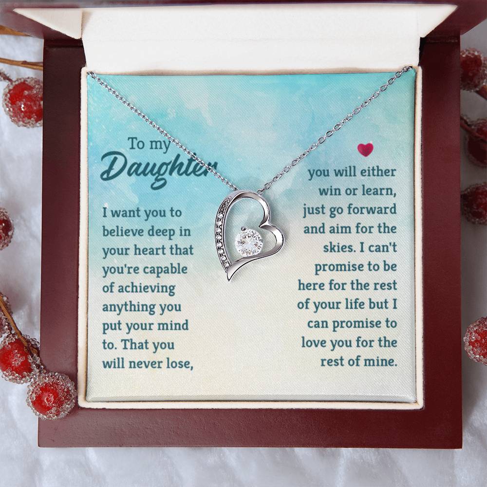 To My Daughter Necklace - Heartwarming Gift for Daughter’s Special Day - Forever Love Necklace - Personalize Memories