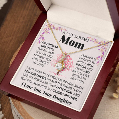 To My Loving Mom Gift from Daughter - Alluring Beauty Necklace - Best for Birthday, Christmas & Mother's Day - Personalize Memories