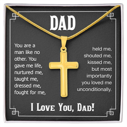 Dad - You are a man like no other - Present for Dad - Artisan Cross Necklace - Personalize Memories