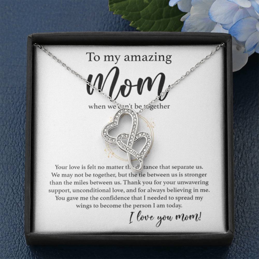 To My Amazing Mom - Thank You For Support and Unconditional Love - Heart-to-heart Pendant Necklace - Best Gift For Mom - Personalize Memories