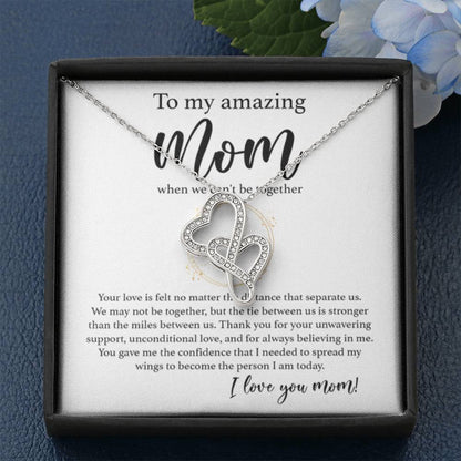 To My Amazing Mom - Thank You For Support and Unconditional Love - Heart-to-heart Pendant Necklace - Best Gift For Mom - Personalize Memories