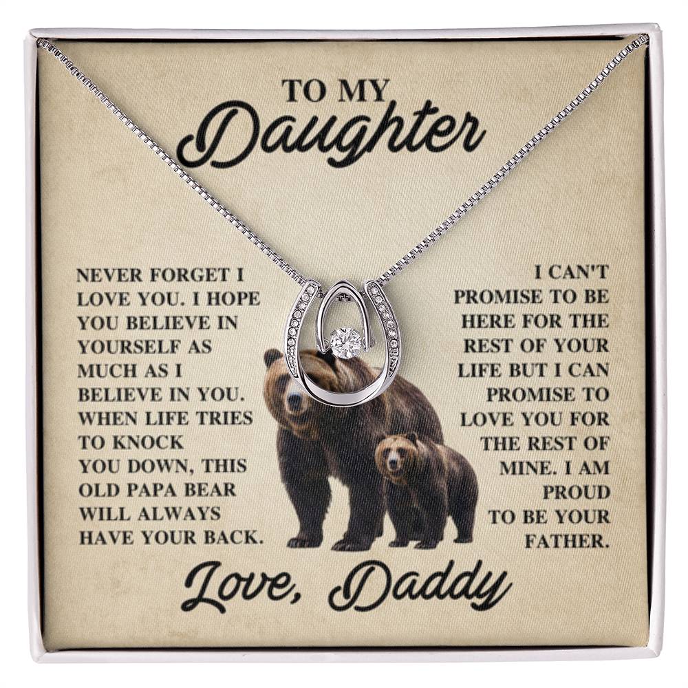 To My Daughter Necklace - Emotional Jewelry from Dad to Celebrate Love Every Day & Always - Lucky In Love Necklace - Personalize Memories