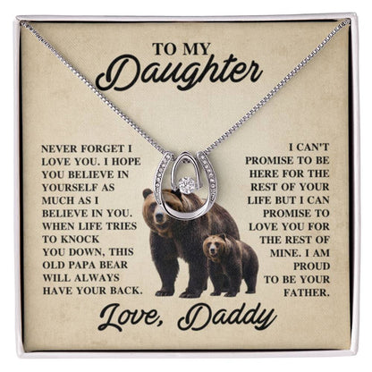 To My Daughter Necklace - Emotional Jewelry from Dad to Celebrate Love Every Day & Always - Lucky In Love Necklace - Personalize Memories