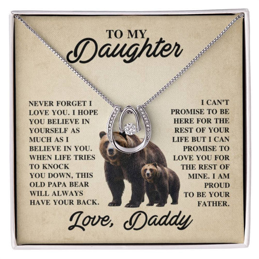 To My Daughter Necklace - Emotional Jewelry from Dad to Celebrate Love Every Day & Always - Lucky In Love Necklace - Personalize Memories