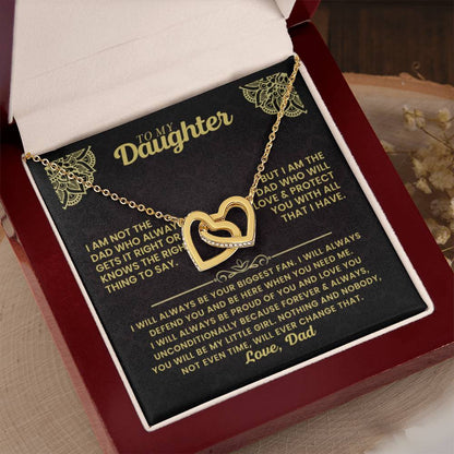 To My Beautiful Daughter - Whenever you feel overwhelmed - Interlocking Hearts Necklace from Dad - Personalize Memories
