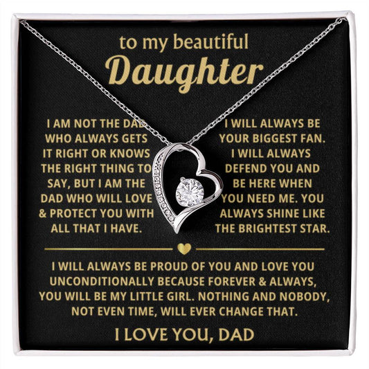 To My Daughter Necklace - I will always be proud of you - Daughter Present from Dad - Forever Love Necklace - Personalize Memories