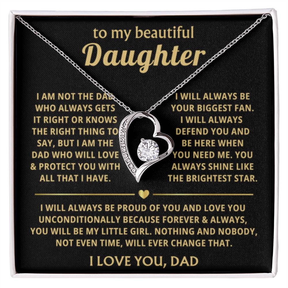 To My Daughter Necklace - I will always be proud of you - Daughter Present from Dad - Forever Love Necklace - Personalize Memories