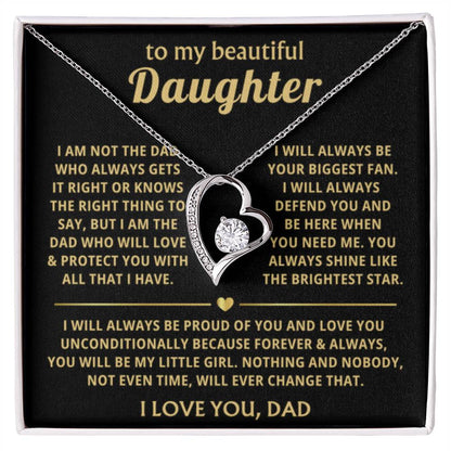 To My Daughter Necklace - I will always be proud of you - Daughter Present from Dad - Forever Love Necklace - Personalize Memories