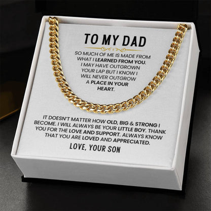 Gift for Dad - I Will Always Be Your Little Boy - Cuban Link Chain from Son - Personalize Memories