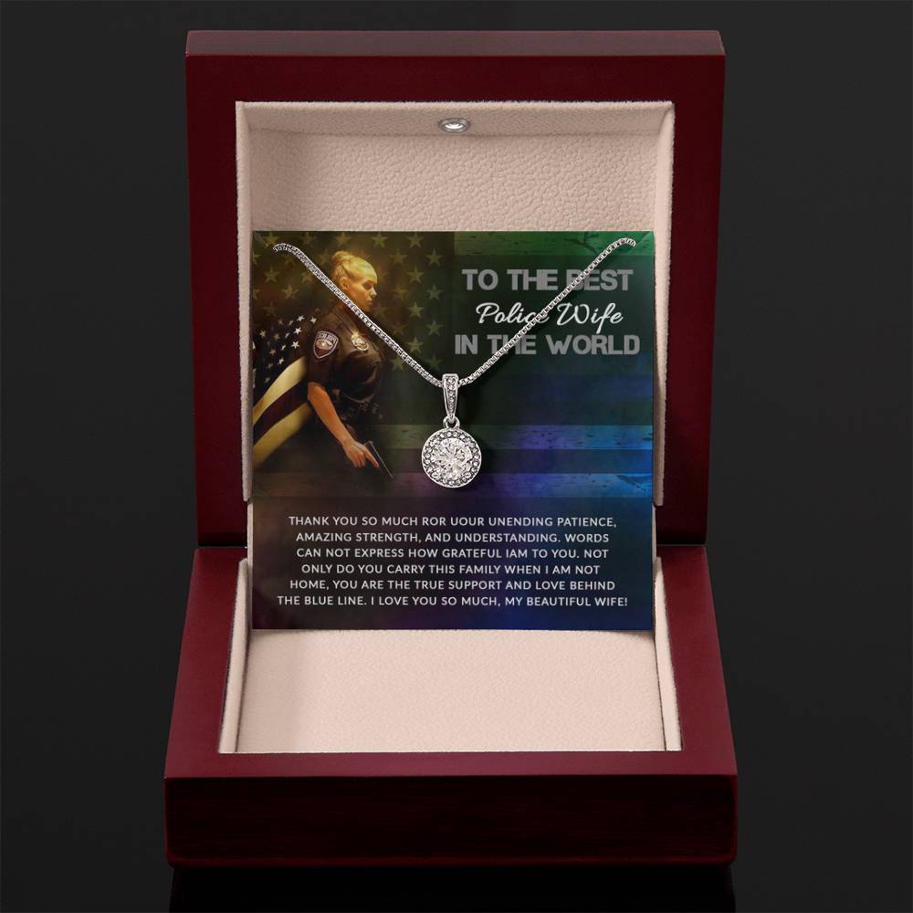 To The Best Police Wife In The World - Eternal Hope Necklace - Gift for Wife from Husband - Personalize Memories