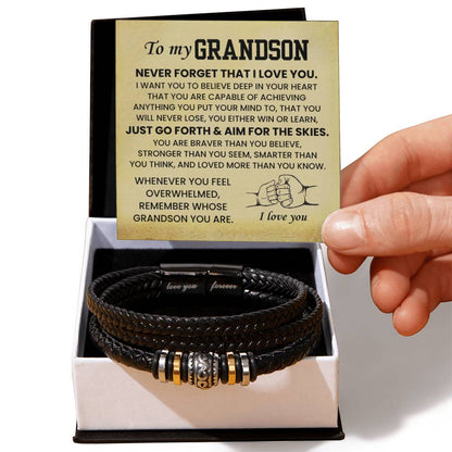 Grandson Graduation, Birthday Gift – Love You Forever Bracelet - Personalize Memories