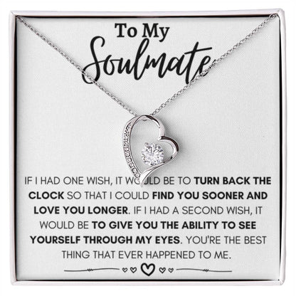 To My Soulmate Necklace - Soulmate Gift for Her for Valentine’s Day & Every Day Love - Forever Love Necklace - Personalize Memories