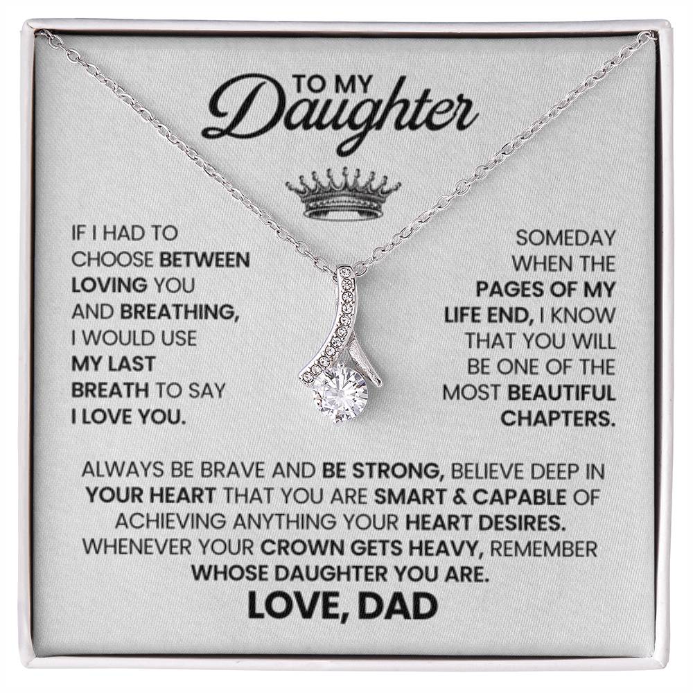 To My Daughter Necklace – Daughter Milestone Gift from Dad – Alluring Beauty Necklace - Personalize Memories