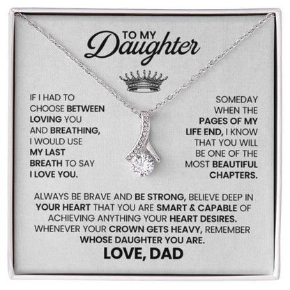 To My Daughter Necklace – Daughter Milestone Gift from Dad – Alluring Beauty Necklace - Personalize Memories