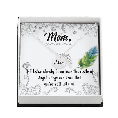 Angel Wing Mom Necklace Gift from Heaven - Loss of Mother Gift - In Loving Memory Gift