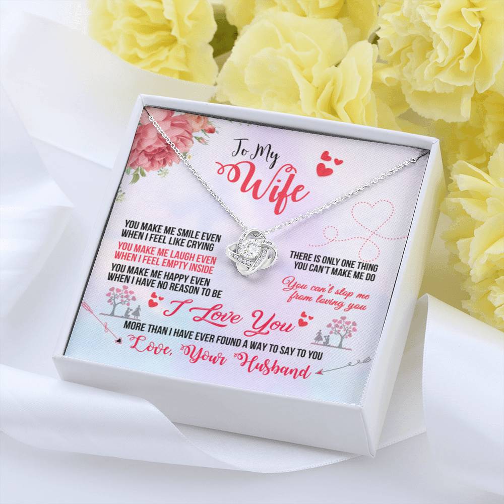 Romantic Gift for Smokin' Hot Wife - Jewelry from Husband for Valentine’s Day - Love Knot Necklace - Personalize Memories