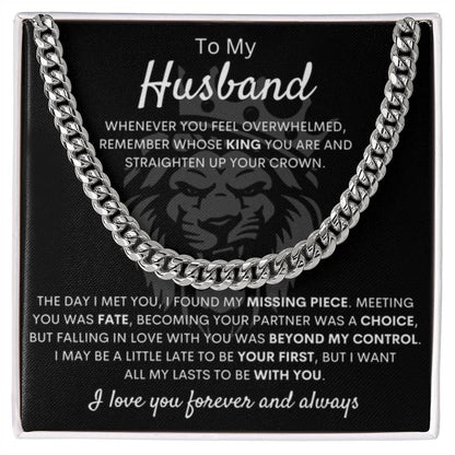 To My Husband – Cuban Link Chain – Wife to Husband Anniversary, Christmas & Birthday Gift