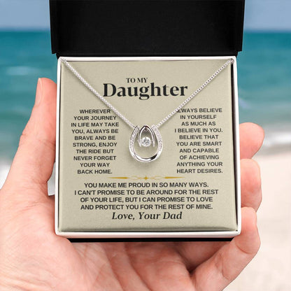 To My Beautiful Daughter Necklace - I Believe In You - Present for Daughter from Dad - Lucky In Love Necklace - Personalize Memories