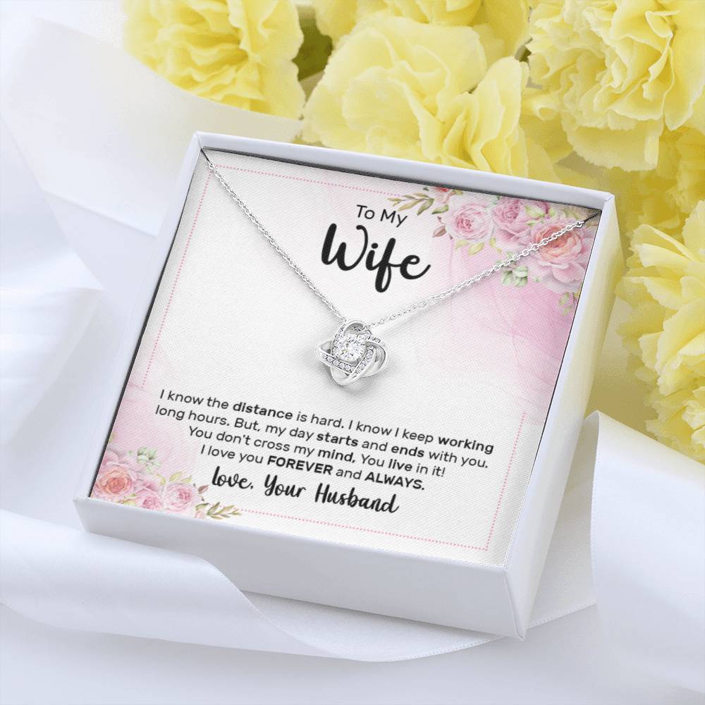 To My Wife Necklace - Romantic Gift for Special Moments & Valentine’s Day - Love Knot Necklace - Personalize Memories