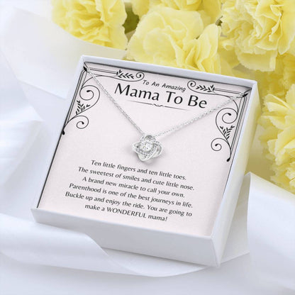 To An Amazing Mama To Be - Ten little fingers and ten little toes - Love Knot Necklace - Gift for New Mom - Personalize Memories