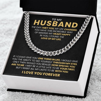 To My Husband - If I could give you one thing in life - Cuban Link Chain Gift from Wife to Husband - Personalize Memories