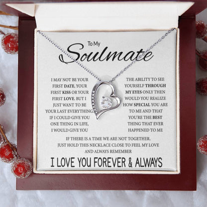 To My Soulmate Necklace - Unique Soulmate Gift for Her for Birthdays & Surprise Moments - Forever Love Necklace - Personalize Memories
