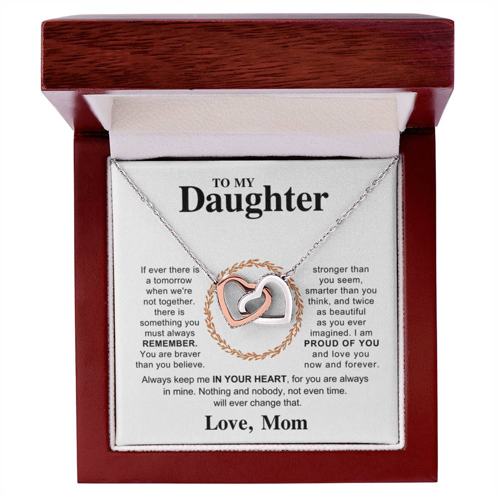 To My Daughter Necklace – Gift for Daughter from Mom – Interlocking Hearts Necklace - Personalize Memories