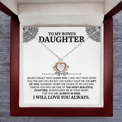 To My Bonus Daughter Necklace – Top Gift for Daughter Birthday Graduation – Crown Pendant Necklace - Personalize Memories