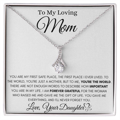 To My Loving Mom - I'm Forever Grateful - Alluring Beauty Necklace Gift from Daughter - Personalize Memories