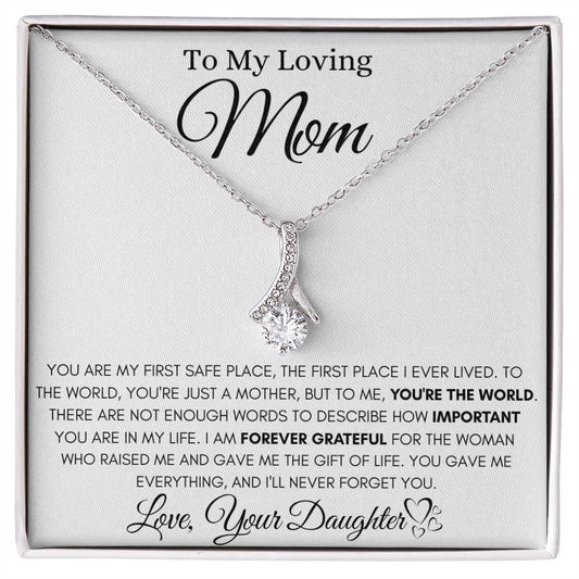 To My Loving Mom - I'm Forever Grateful - Alluring Beauty Necklace Gift from Daughter - Personalize Memories